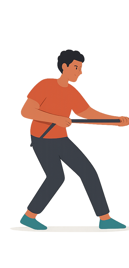 People pulling rope left